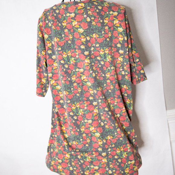 LulaRoe Gray and Floral print tee, Size XXS, Great Condition! - Picture 7 of 10